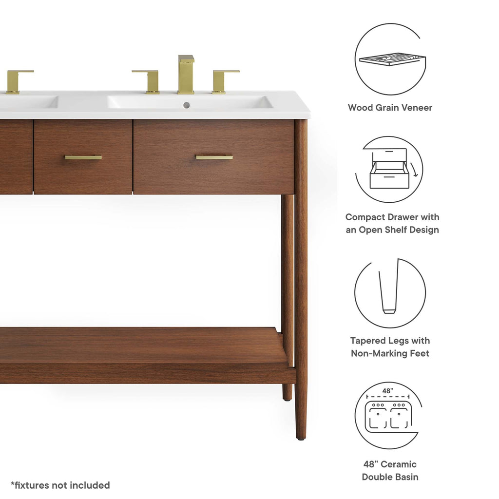 Zaire Double Sink Bathroom Vanity by Modway