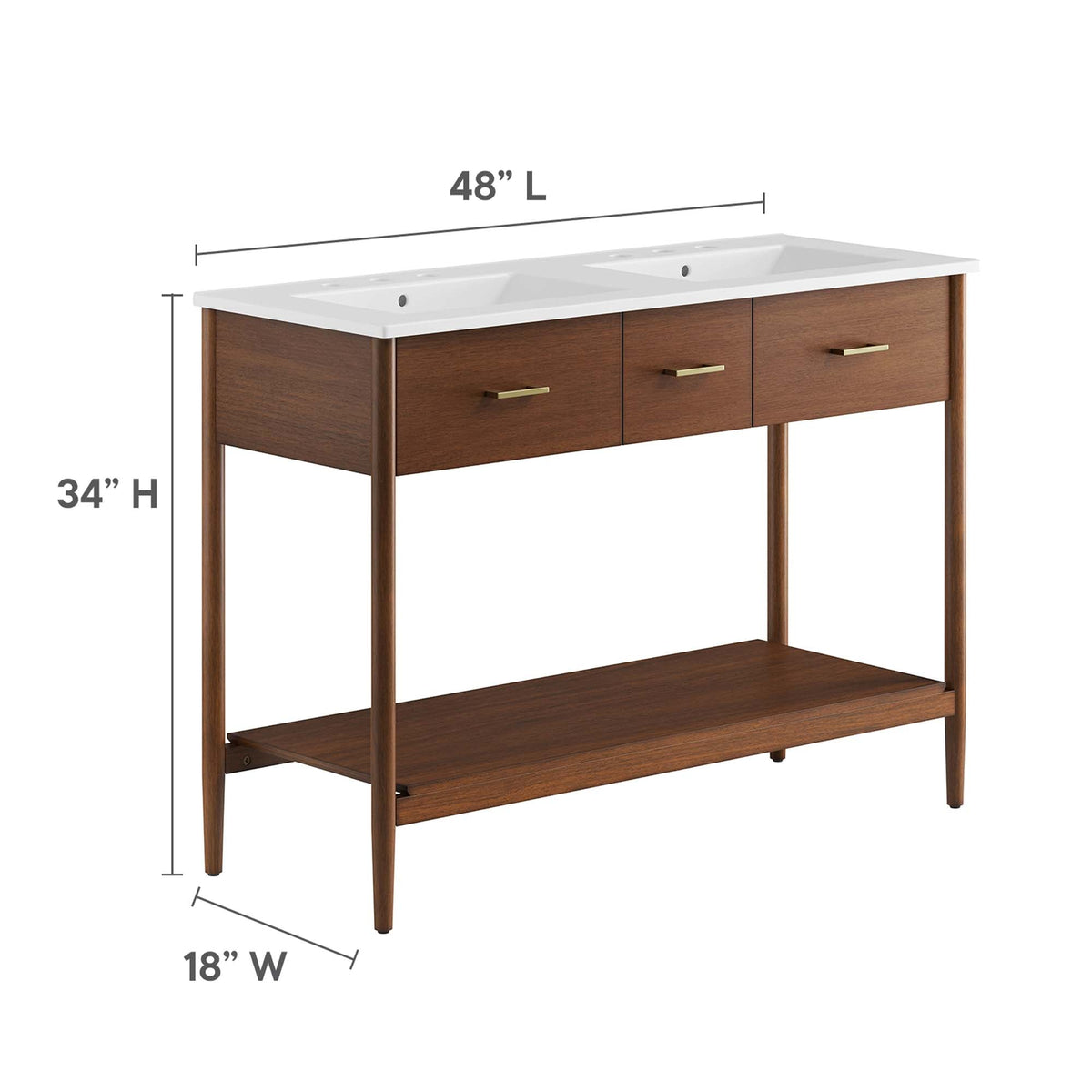 Zaire Double Sink Bathroom Vanity by Modway