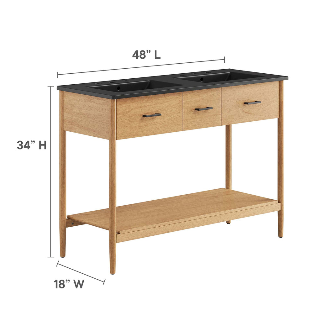 Zaire Double Sink Bathroom Vanity by Modway