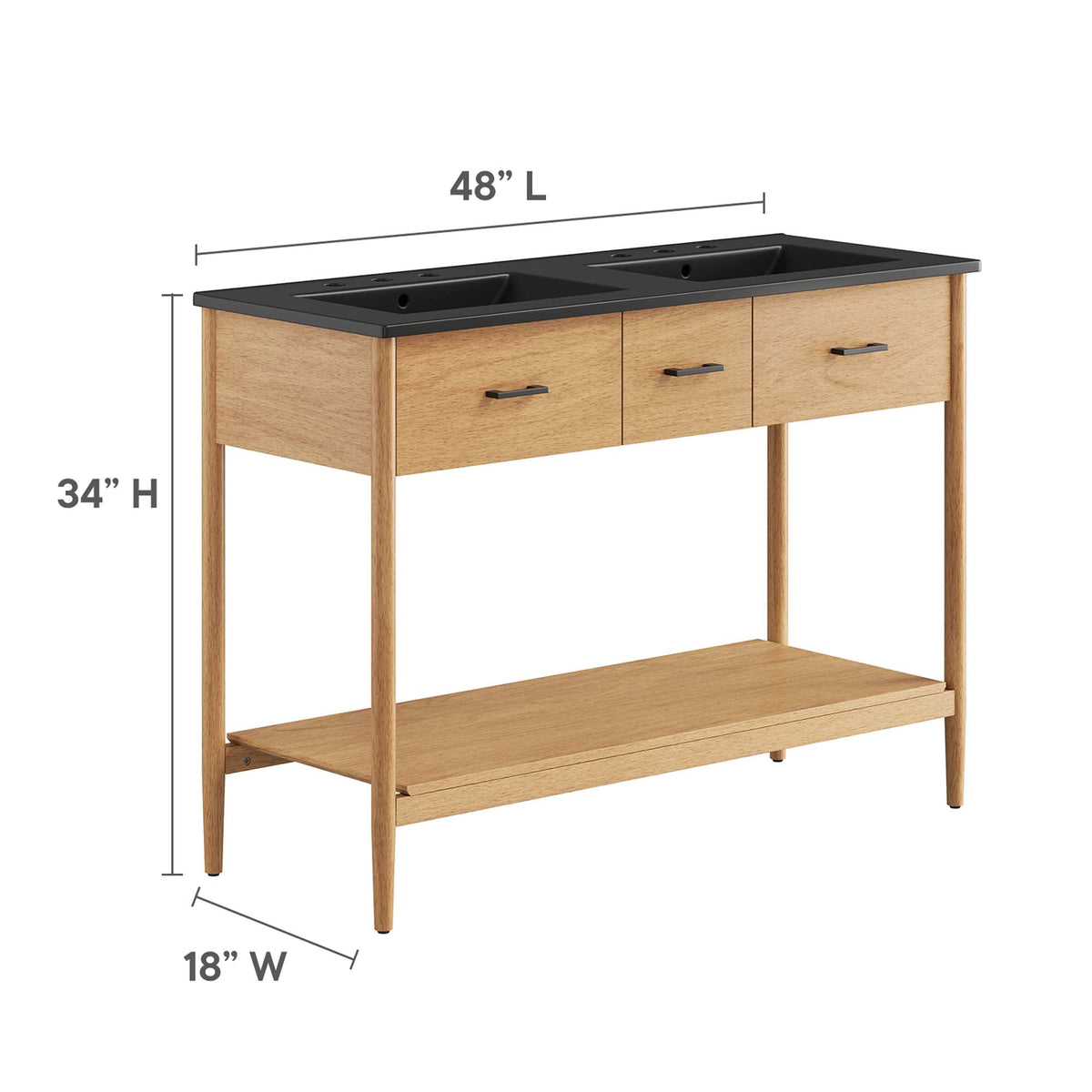 Zaire Double Sink Bathroom Vanity by Modway