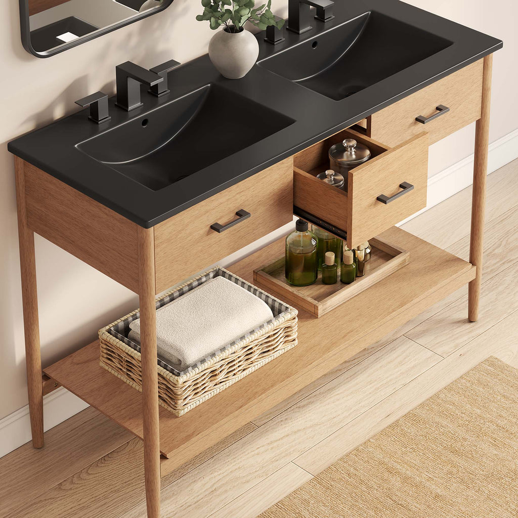 Zaire Double Sink Bathroom Vanity by Modway