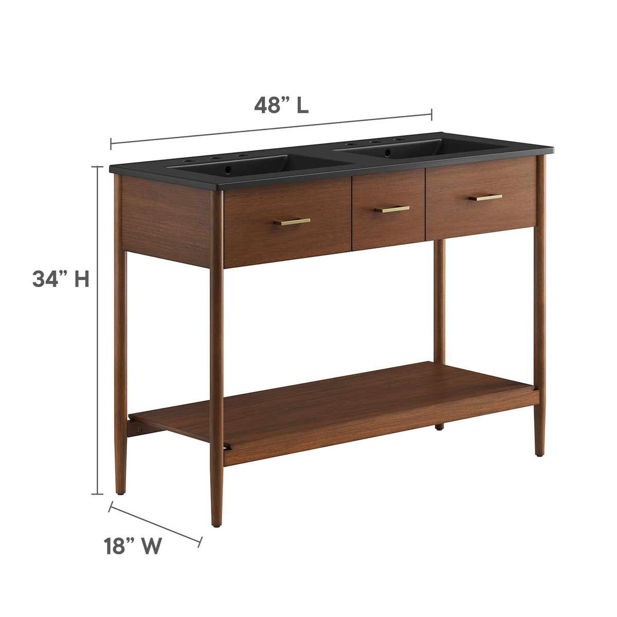 Zaire Double Sink Bathroom Vanity by Modway