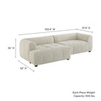 Liana Left-Facing Upholstered Fabric Modular Sofa with Chaise by Modway