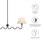 Wave Squiggle 2-Arm Pendant Light by Modway
