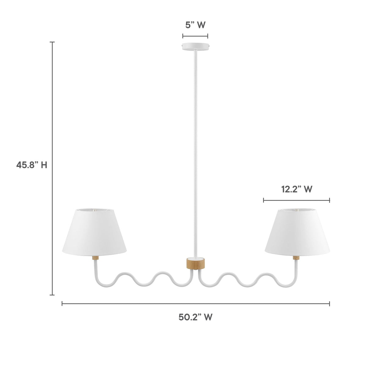 Sunlit Squiggle 2-Arm Pendant Light by Modway
