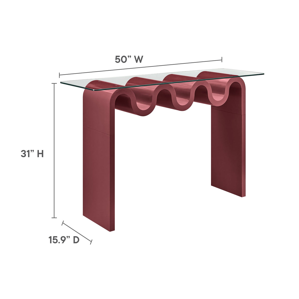 Ondine Glass Top 50" Console Table by Modway