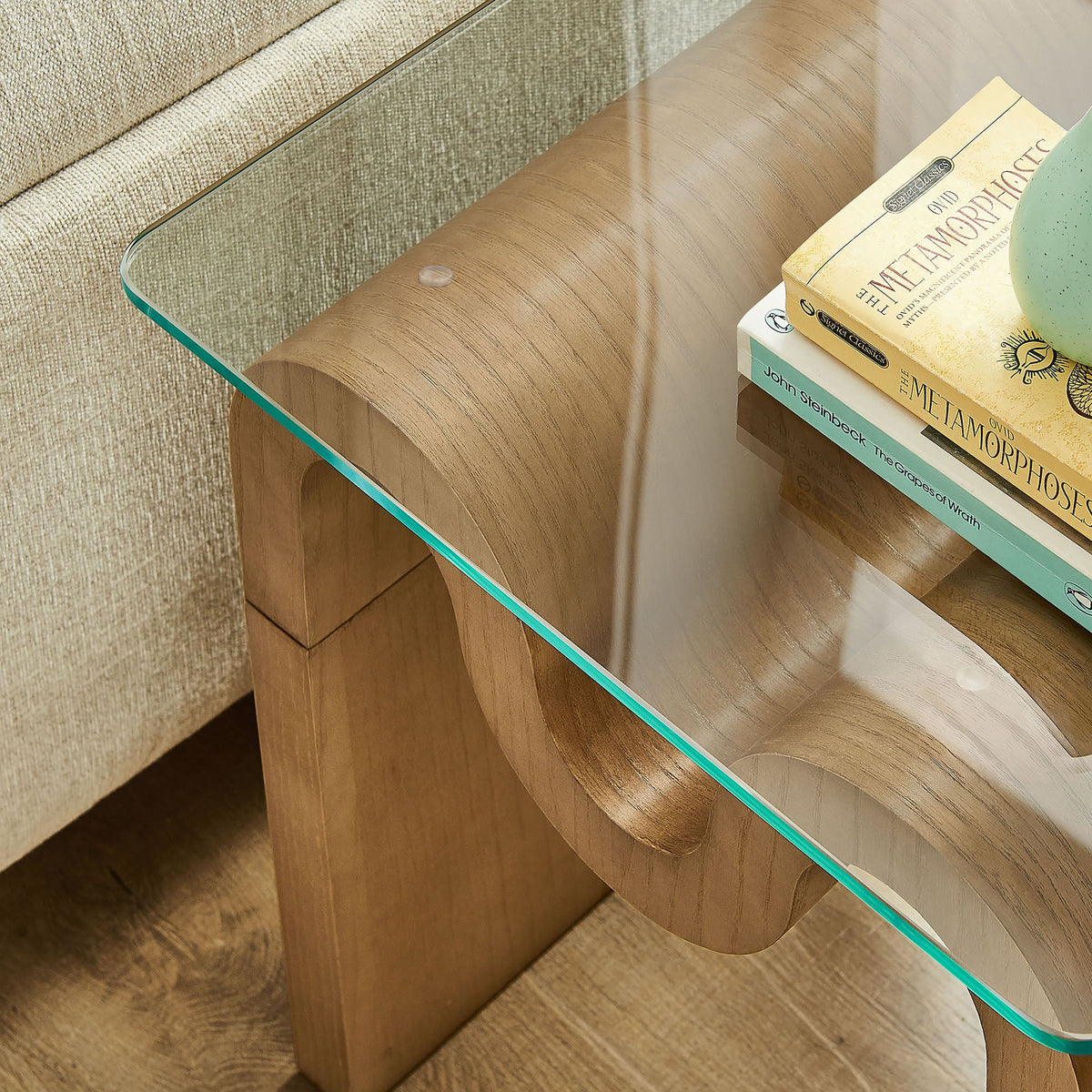 Ondine Glass Top Side Table by Modway