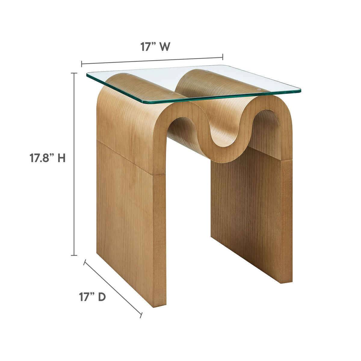 Ondine Glass Top Side Table by Modway
