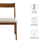 Solara 7-Piece Wood Dining Set with Fabric Upholstered Side Chairs by Modway