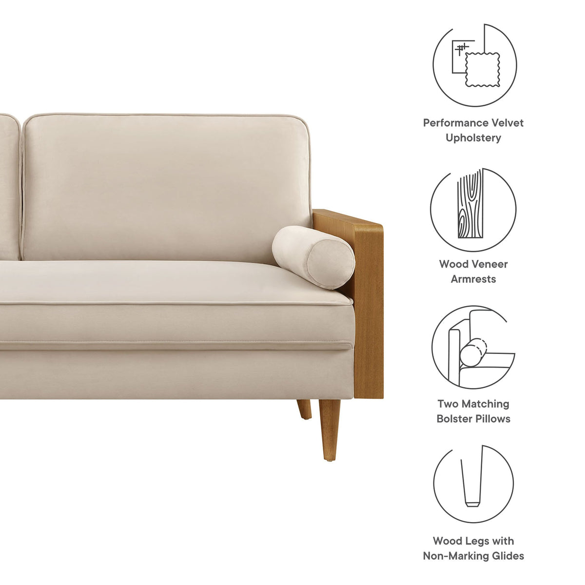Kellan Performance Velvet Sofa by Modway
