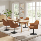 Lippa Swivel Dining Vegan Leather Armchair by Modway