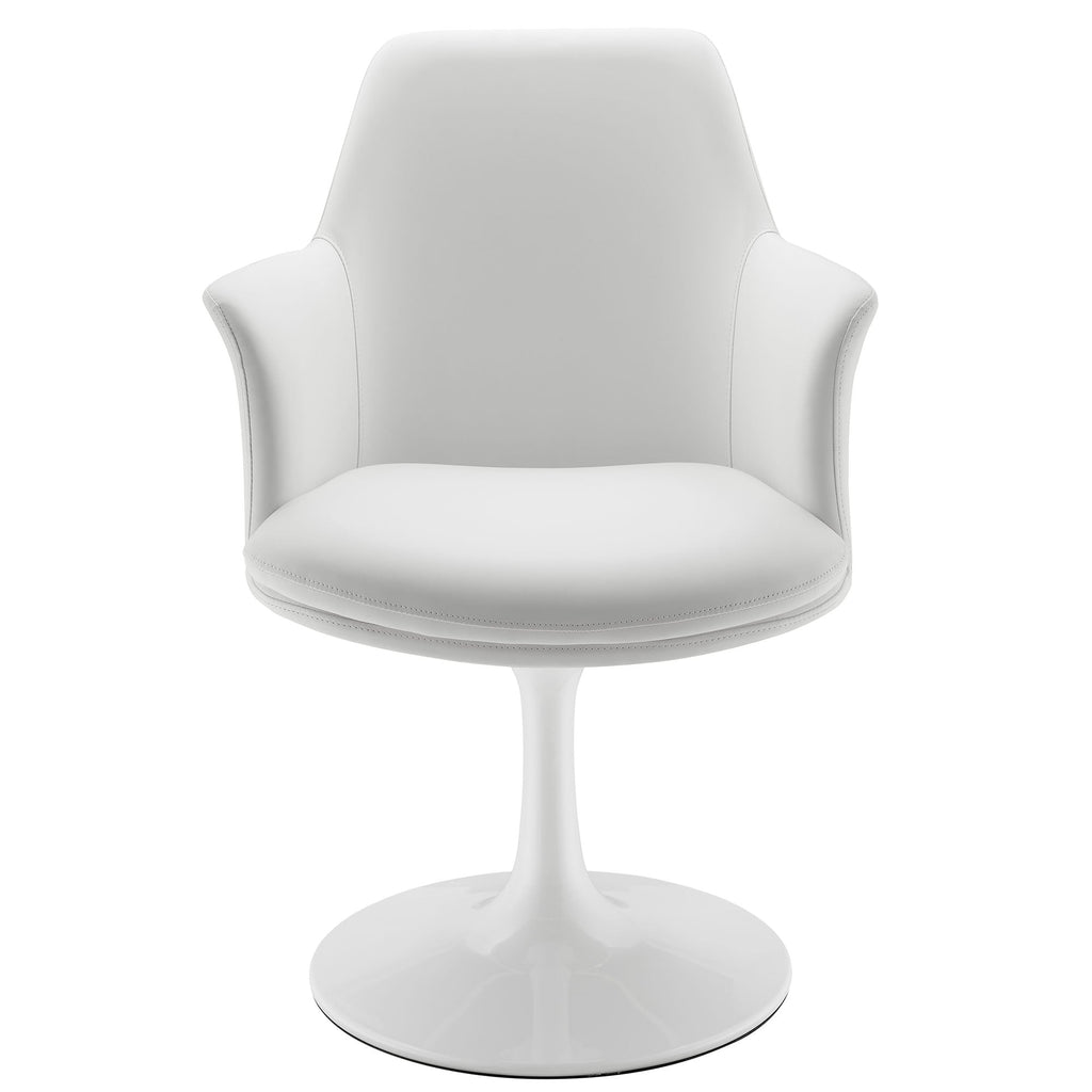 Lippa Swivel Dining Vegan Leather Armchair by Modway