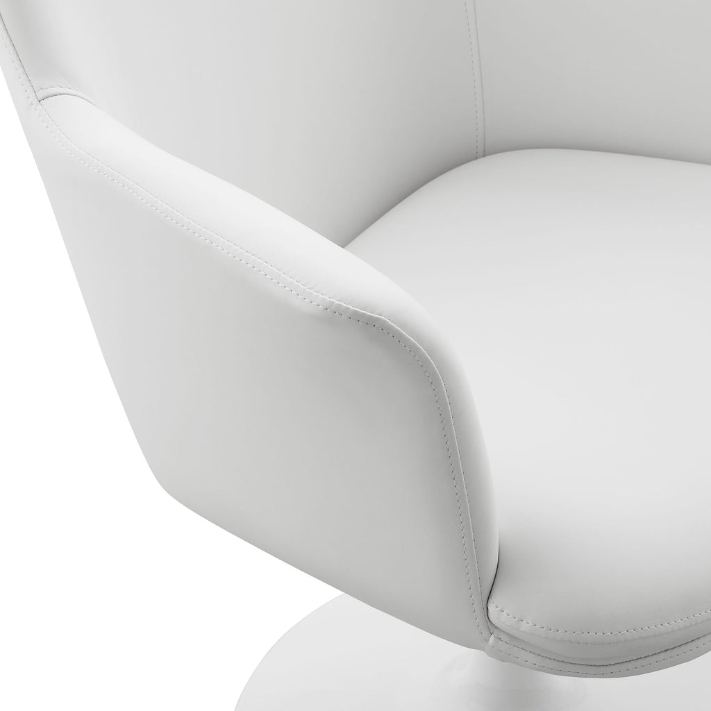 Lippa Swivel Dining Vegan Leather Armchair by Modway