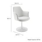 Lippa Swivel Dining Vegan Leather Armchair by Modway