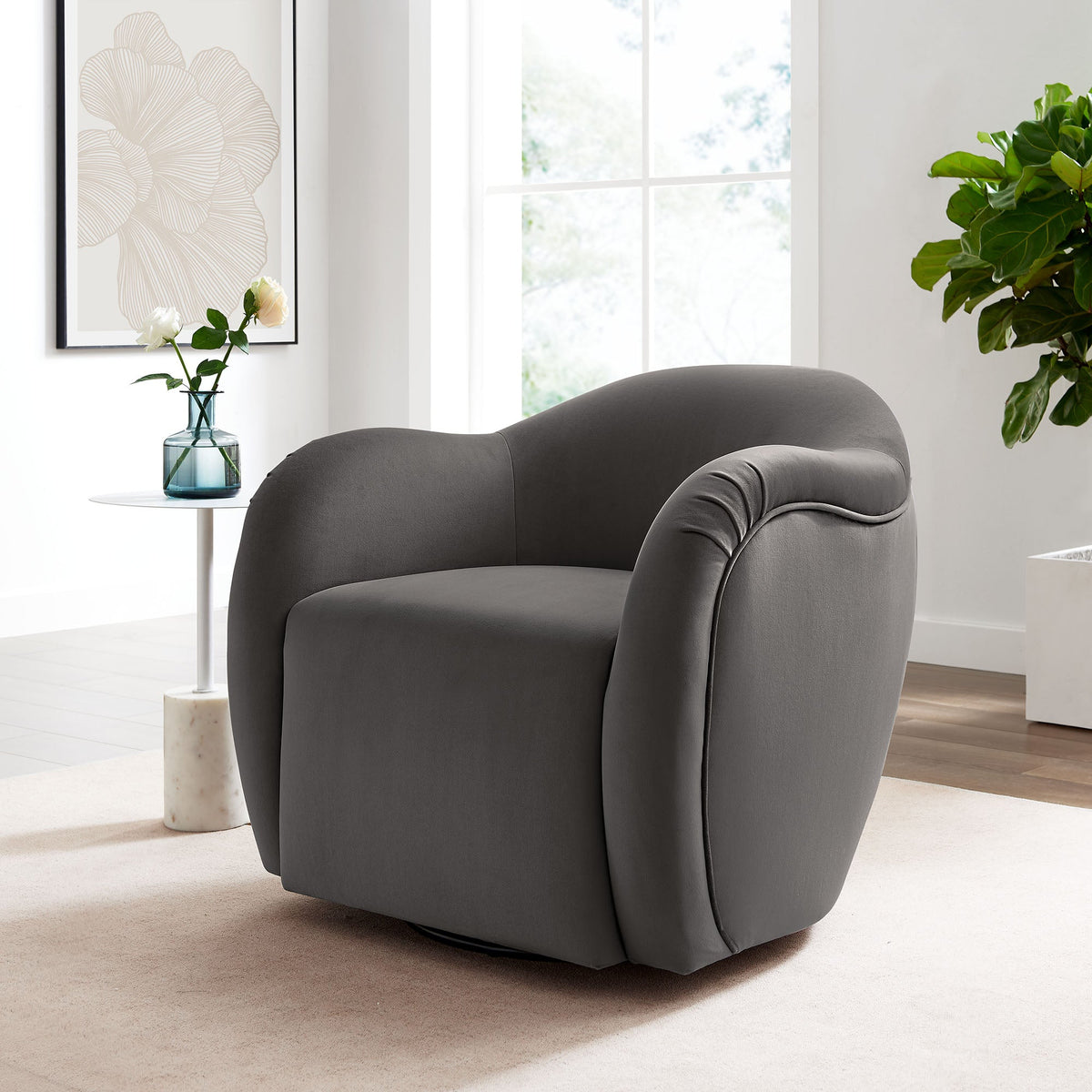 Compose Performance Velvet Swivel Armchair by Modway