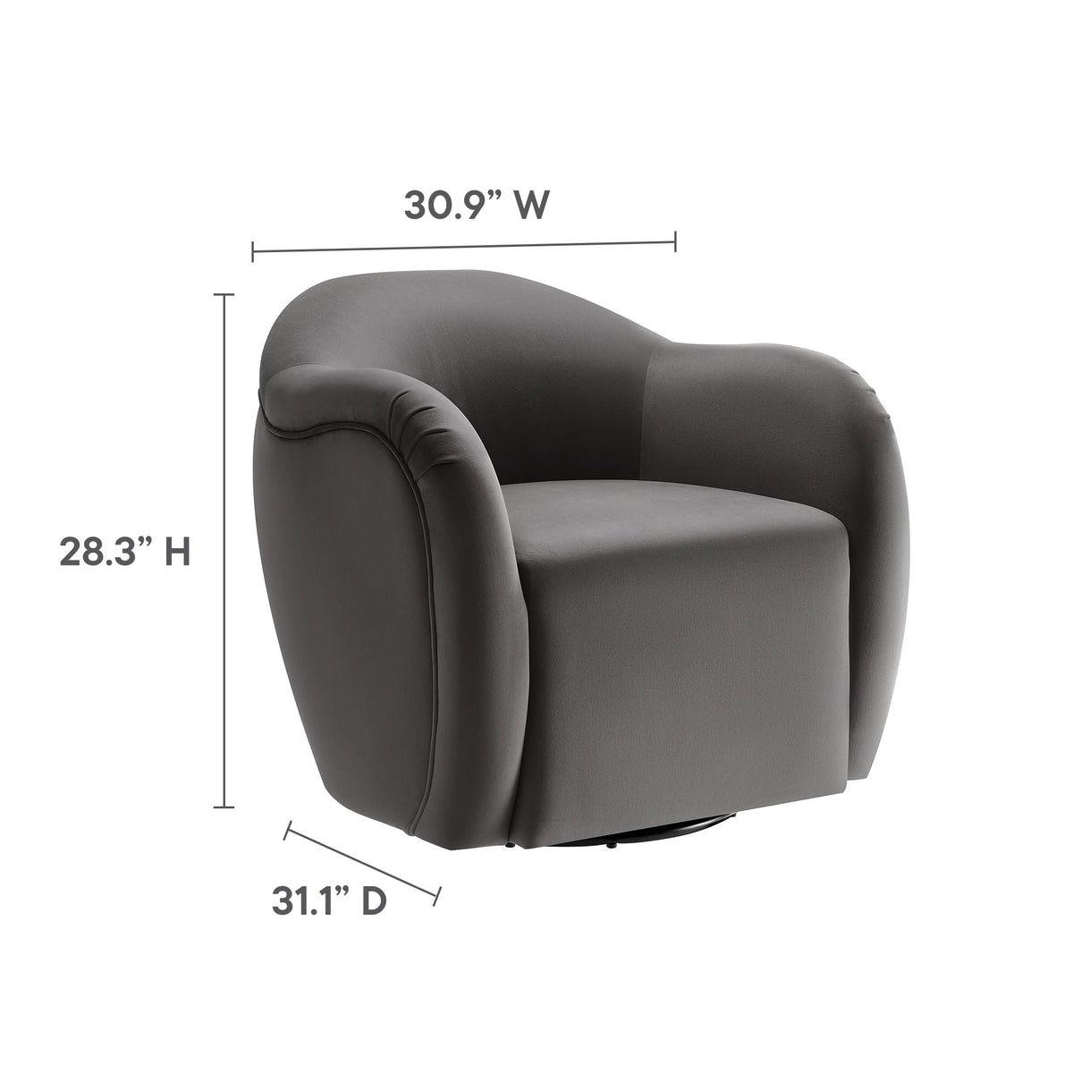 Compose Performance Velvet Swivel Armchair by Modway