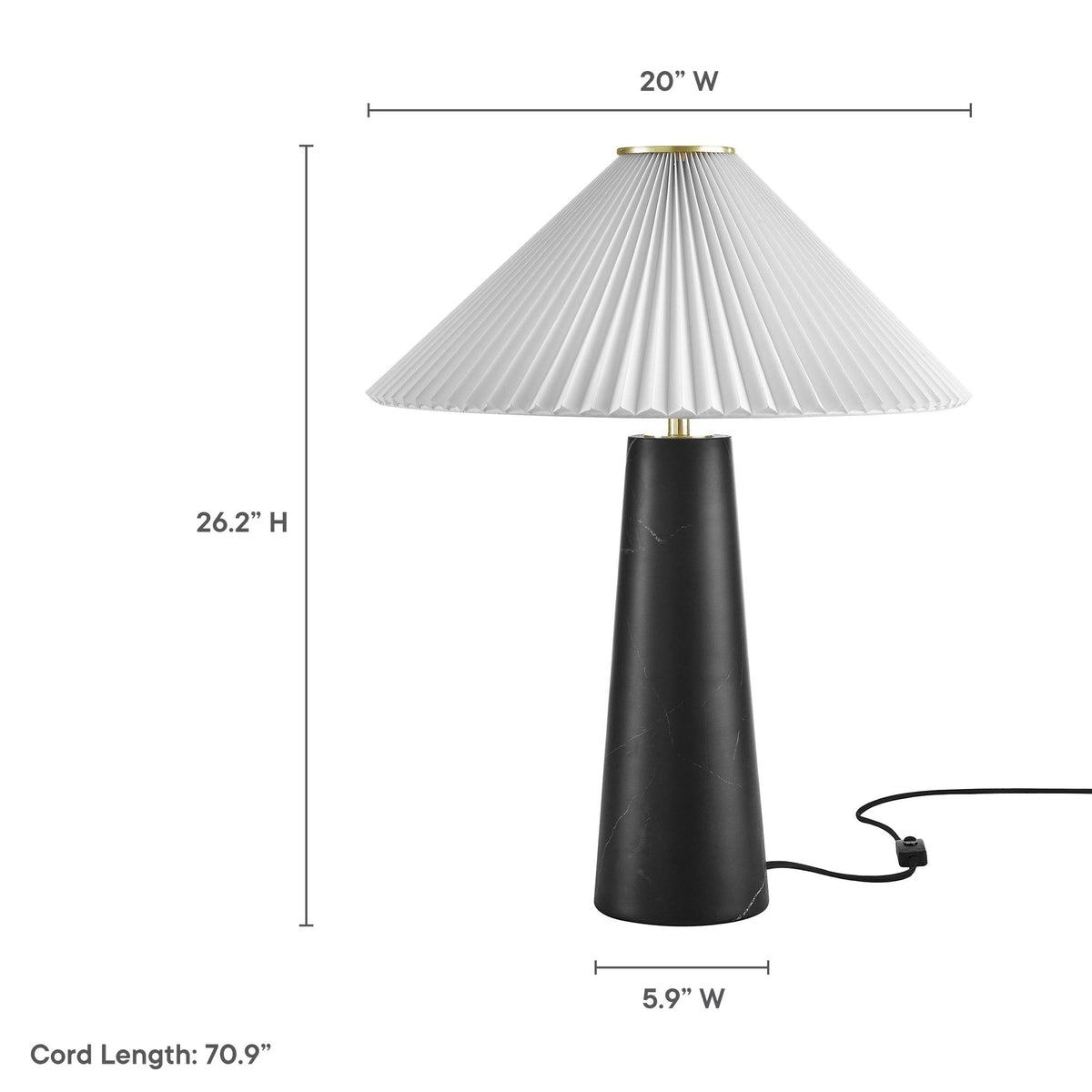 Nera Marble Table Lamp by Modway