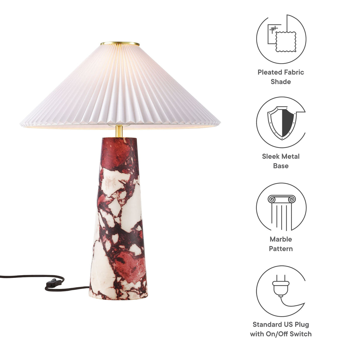 Nera Marble Table Lamp by Modway