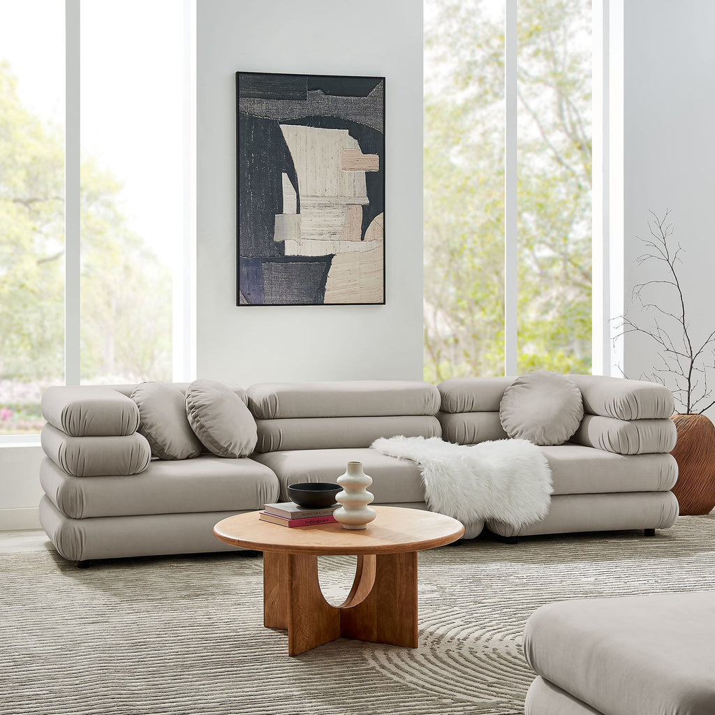 Jubilee 3-Piece Modular Performance Velvet Sectional Sofa by Modway