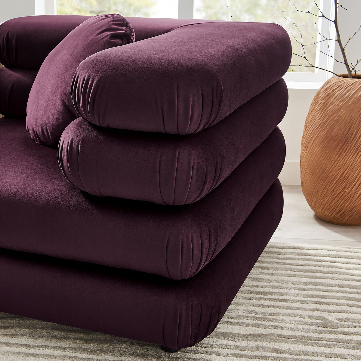 Jubilee 3-Piece Modular Performance Velvet Sectional Sofa by Modway