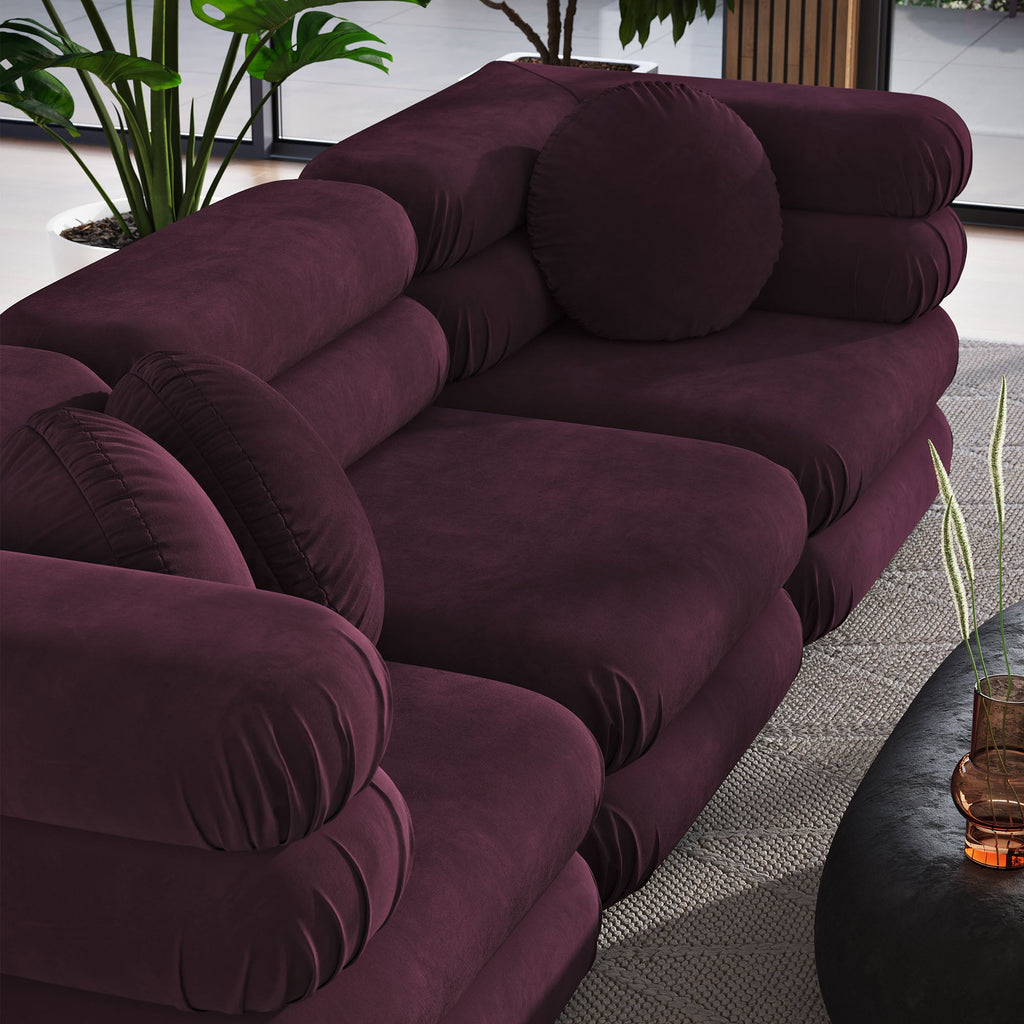 Jubilee 3-Piece Modular Performance Velvet Sectional Sofa by Modway