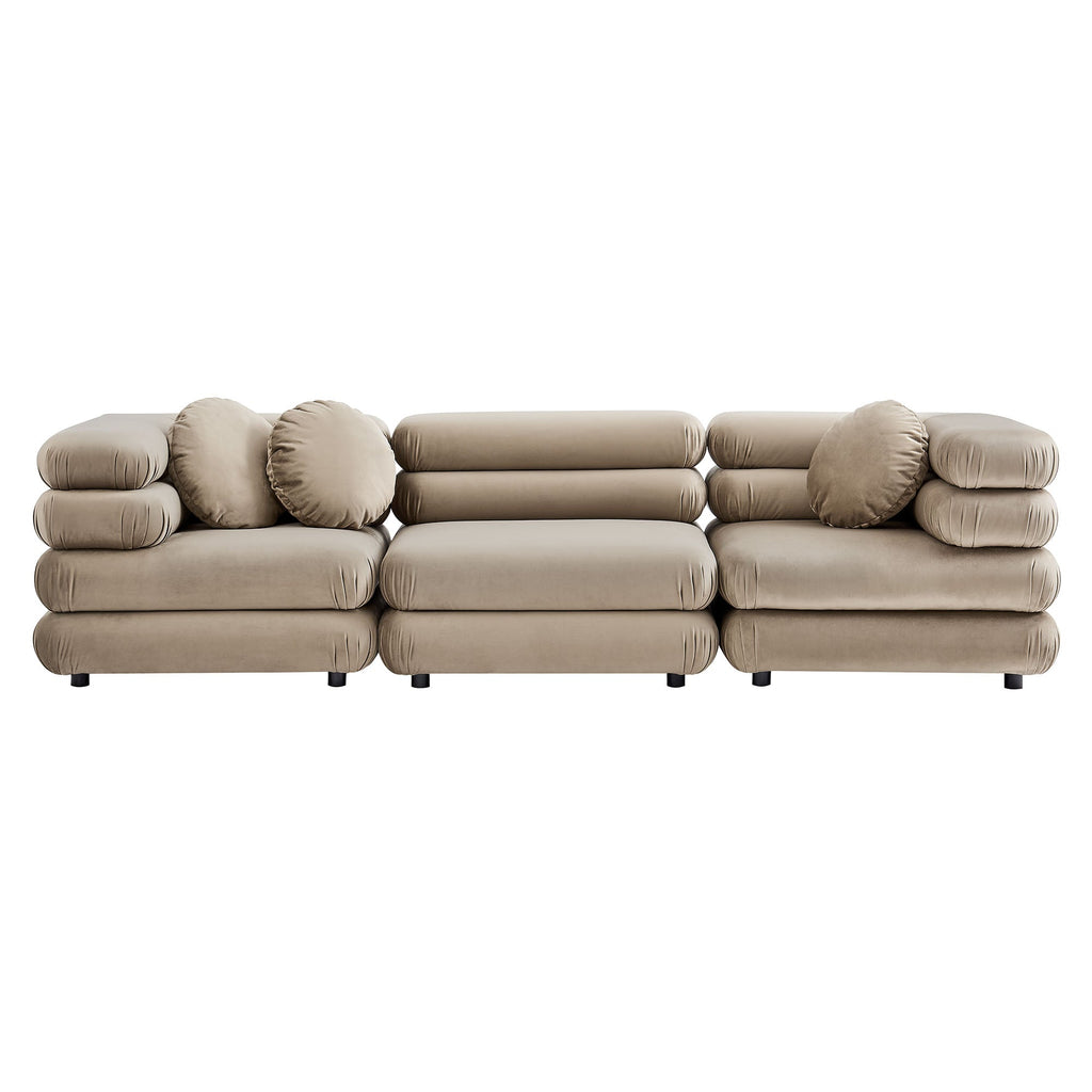 Jubilee 3-Piece Modular Performance Velvet Sectional Sofa by Modway