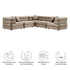 Jubilee 5-Piece Modular Performance Velvet Sectional Sofa by Modway