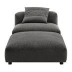 Solace Modular Upholstered Fabric Armless Chair and Ottoman Set by Modway