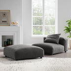 Solace Modular Upholstered Fabric Armless Chair and Ottoman Set by Modway