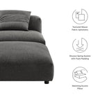 Solace Modular Upholstered Fabric Armless Chair and Ottoman Set by Modway