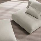 Solace Modular Upholstered Fabric Armless Chair and Ottoman Set by Modway