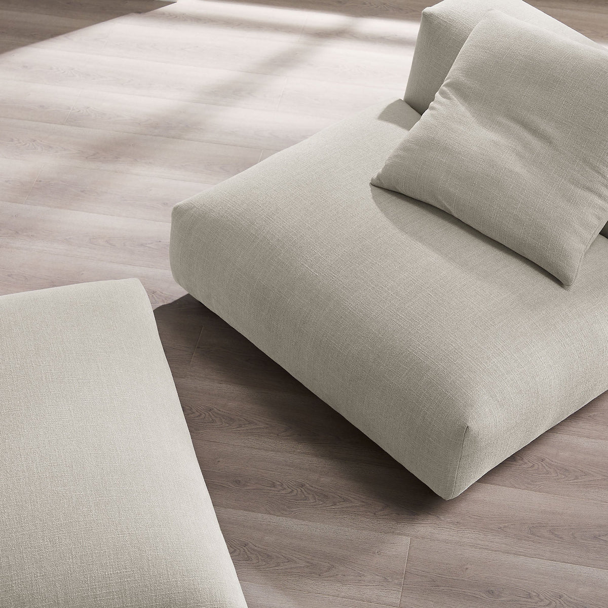 Solace Modular Upholstered Fabric Armless Chair and Ottoman Set by Modway