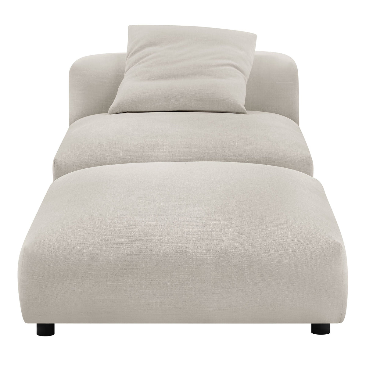 Solace Modular Upholstered Fabric Armless Chair and Ottoman Set by Modway