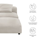 Solace Modular Upholstered Fabric Armless Chair and Ottoman Set by Modway