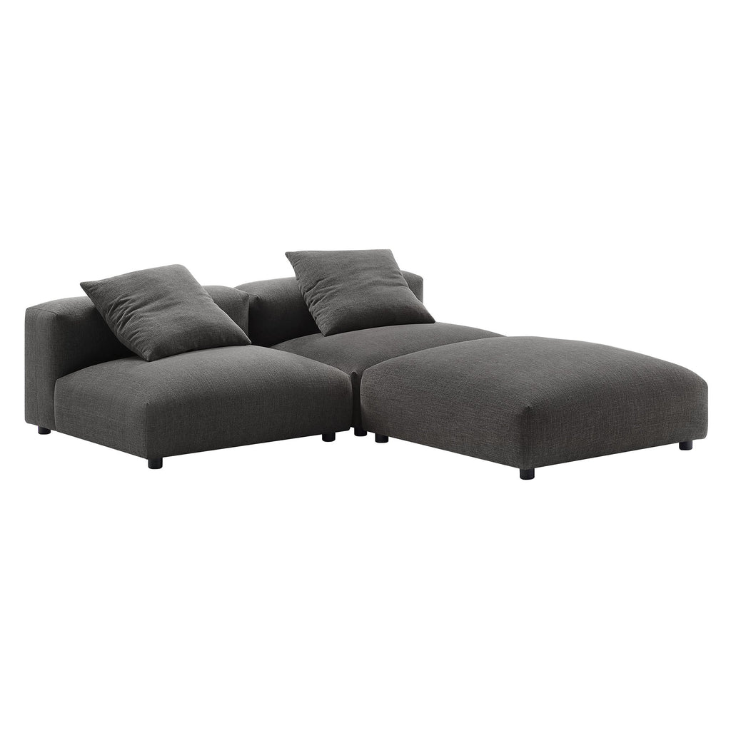 Solace 3-Piece Modular Upholstered Fabric Sectional Sofa by Modway