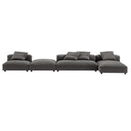 Solace 4-Piece Modular Upholstered Fabric Sectional Sofa With Ottoman by Modway