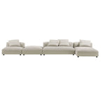Solace 4-Piece Modular Upholstered Fabric Sectional Sofa With Ottoman by Modway