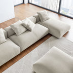 Solace 4-Piece Modular Upholstered Fabric Sectional Sofa With Ottoman by Modway