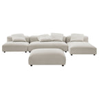 Solace 4-Piece Modular Upholstered Fabric Sectional Sofa With Ottoman by Modway
