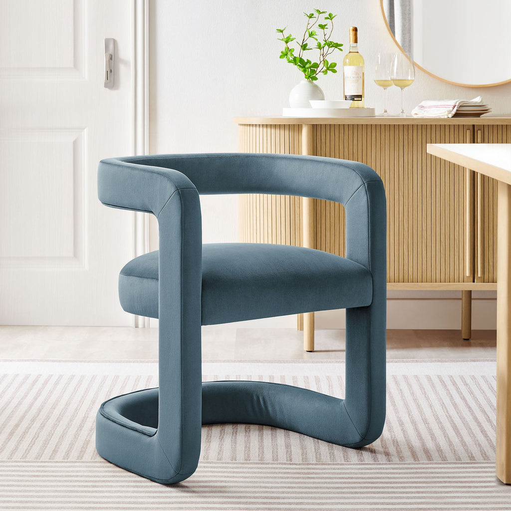 Winslow Barrel Performance Velvet Dining Chair by Modway