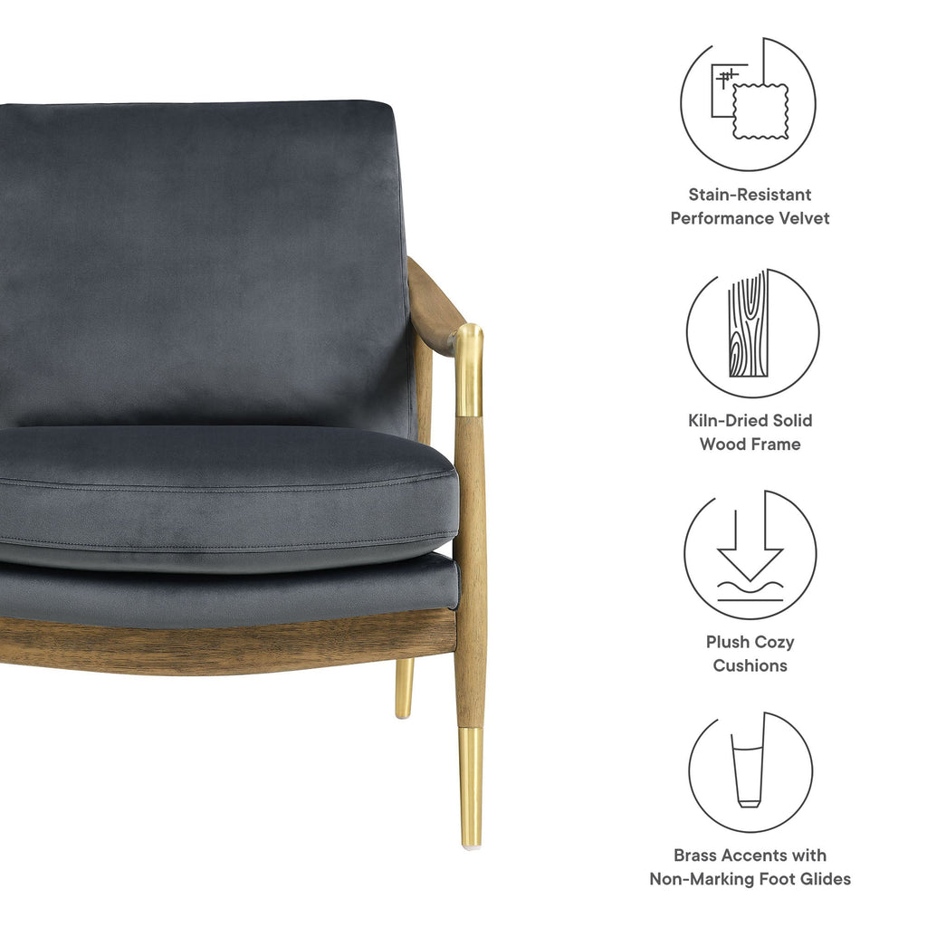 Langford Performance Velvet Accent Armchair by Modway