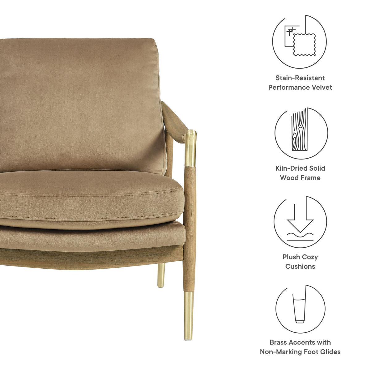 Langford Performance Velvet Accent Armchair by Modway