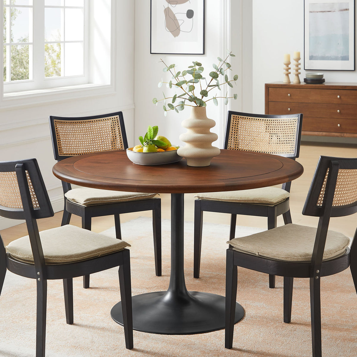 Lippa Round Pedestal Solid Wood Dining Table by Modway