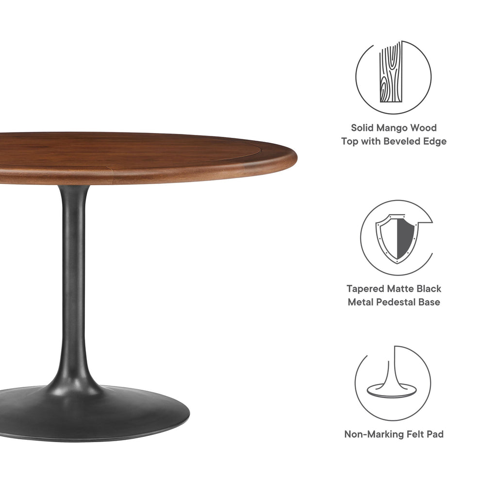 Lippa Round Pedestal Solid Wood Dining Table by Modway