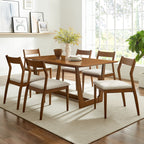 Solara 7-Piece Wood Dining Set with Fabric Upholstered Side Chairs by Modway