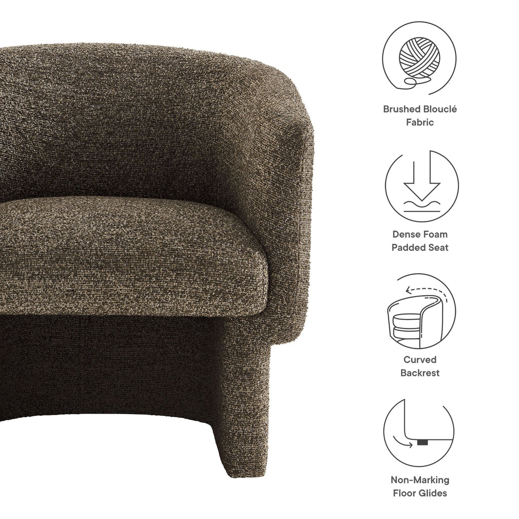 Muse Boucle Fabric Barrel Accent Chair by Modway