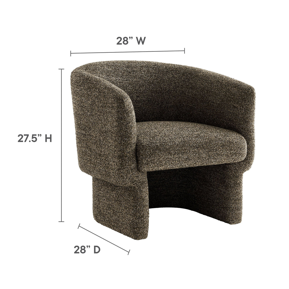 Muse Boucle Fabric Barrel Accent Chair by Modway