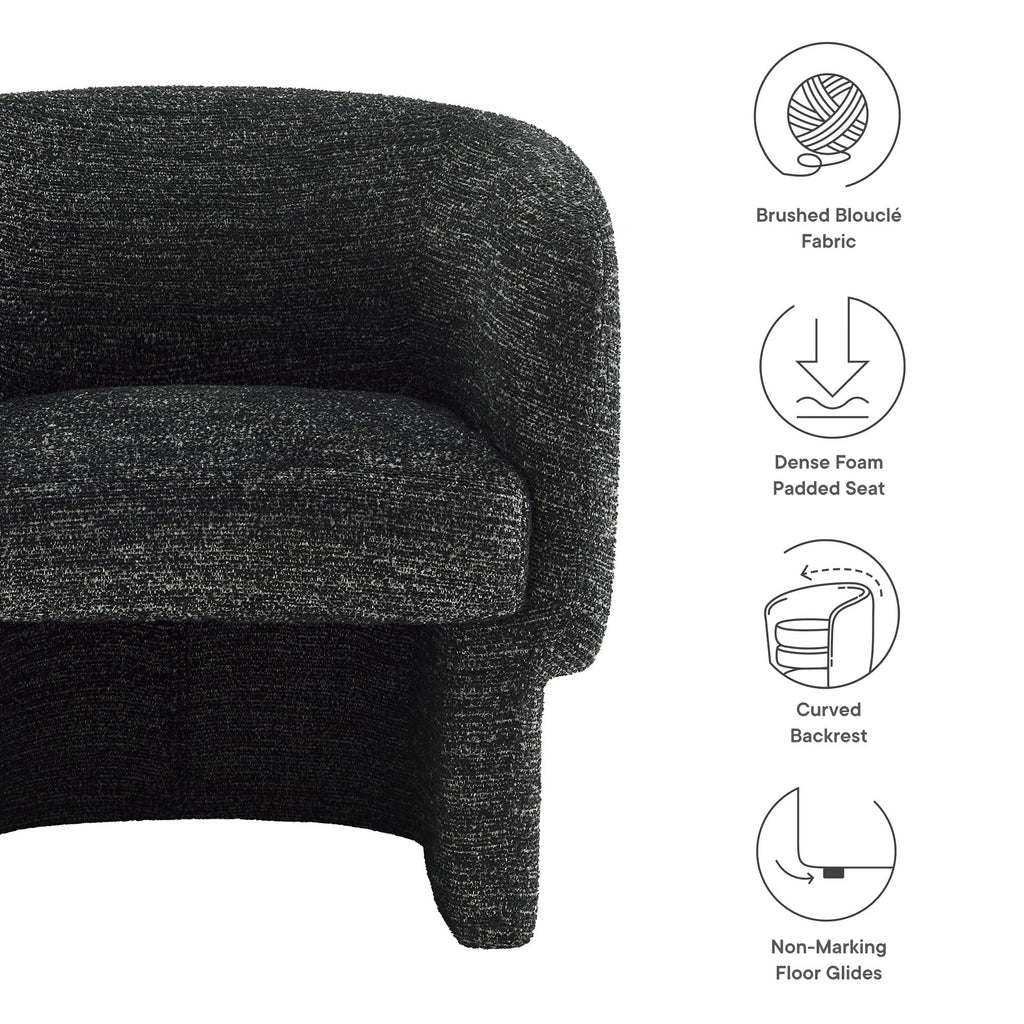 Muse Boucle Fabric Barrel Accent Chair by Modway