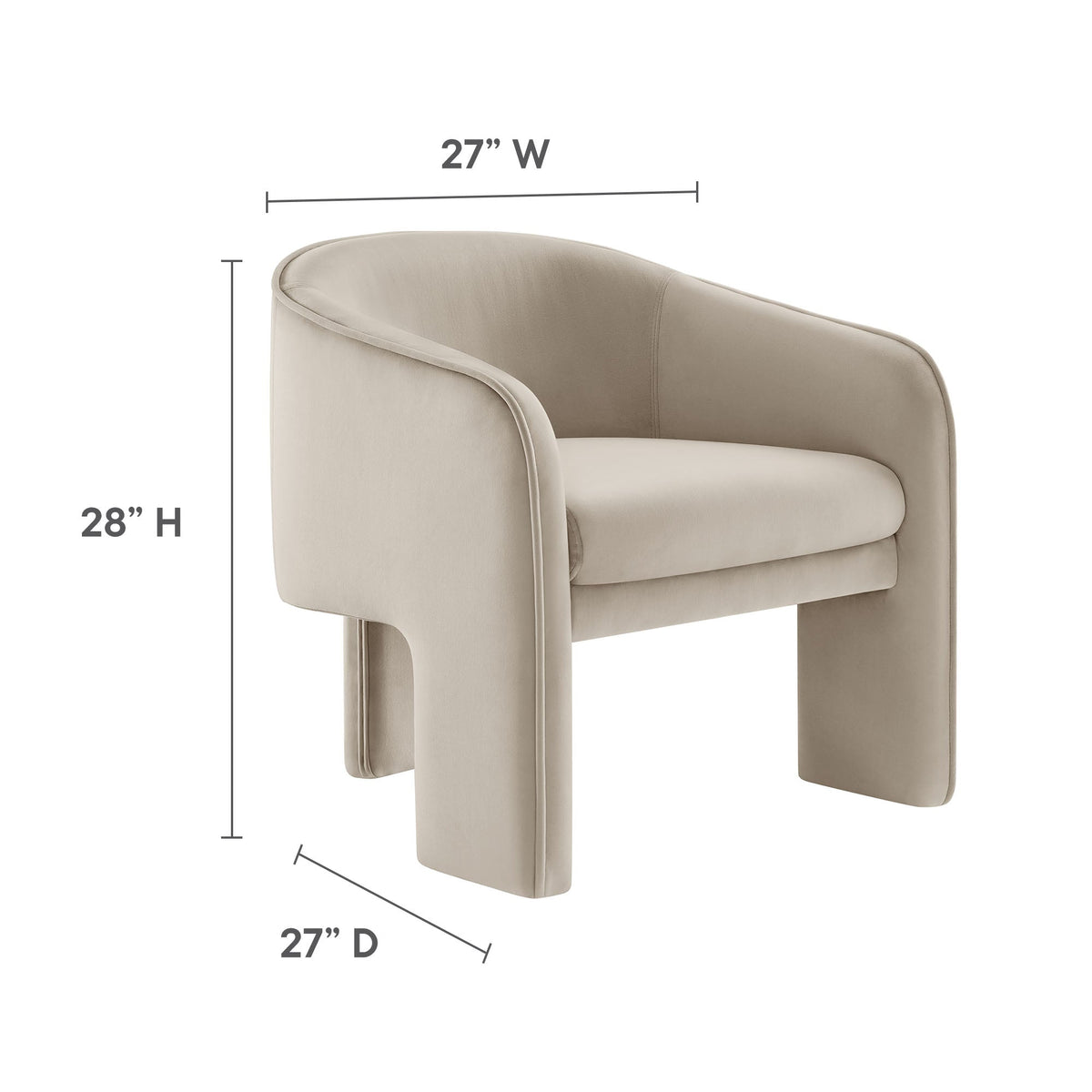 Greer Performance Velvet Upholstered Accent Armchair by Modway