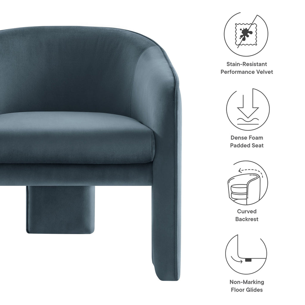 Greer Performance Velvet Upholstered Accent Armchair by Modway